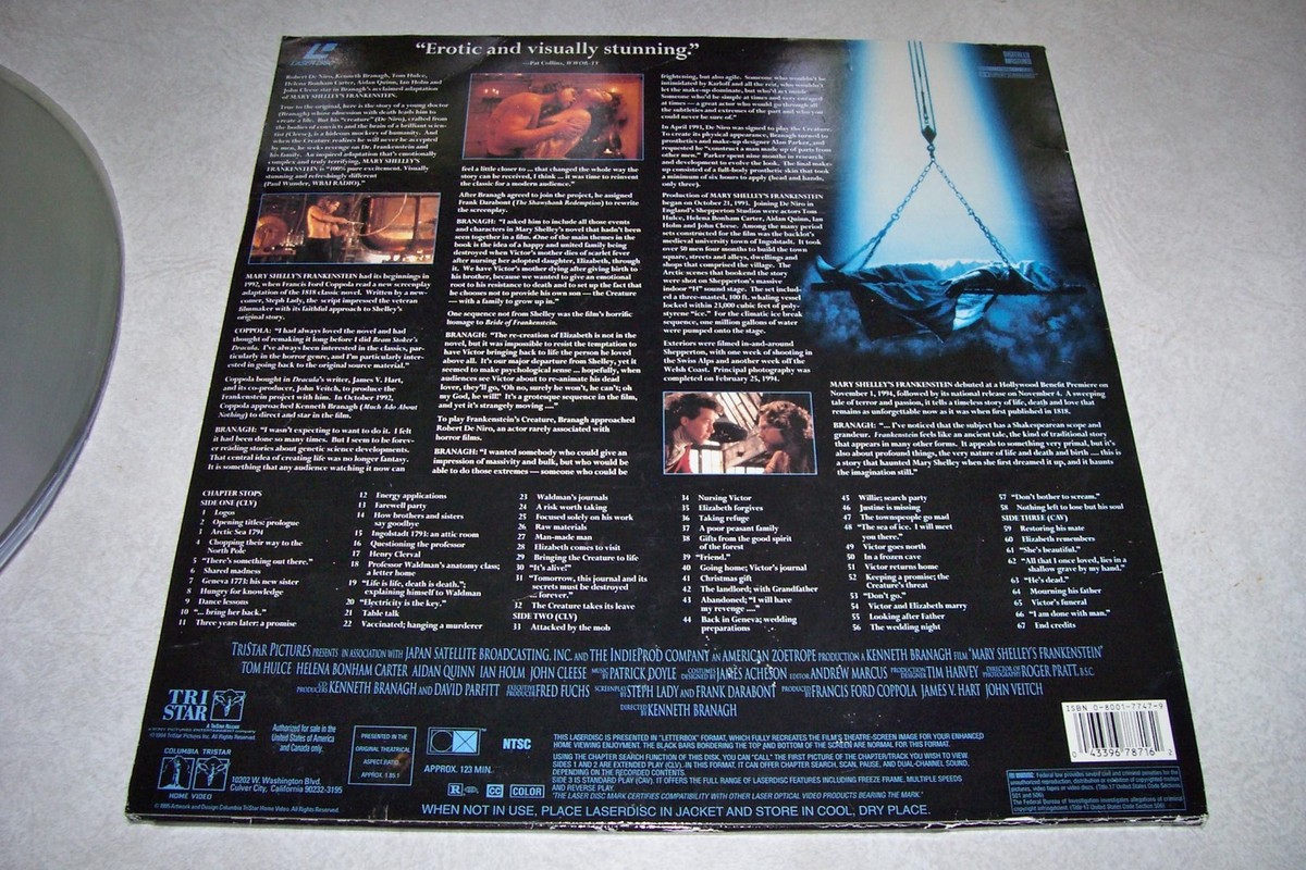 Mary Shelley&rsquo;s FRANKENSTEIN deluxe widescreen presentation LASER 