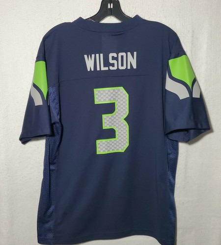Russell Wilson #3 Seattle Seahawks NFL Navy Game Jersey Youth's (18/20) - Picture 12 of 12