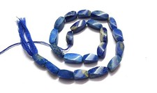 1 Strand Natural Lapis Lazuli Twisted Square 6x14-7x16mm Loose Beads 12"inch