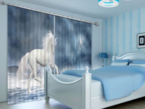 3D Lightning Unicorn ZHUA010 Blockout Photo Curtain Fabric Window Zoe