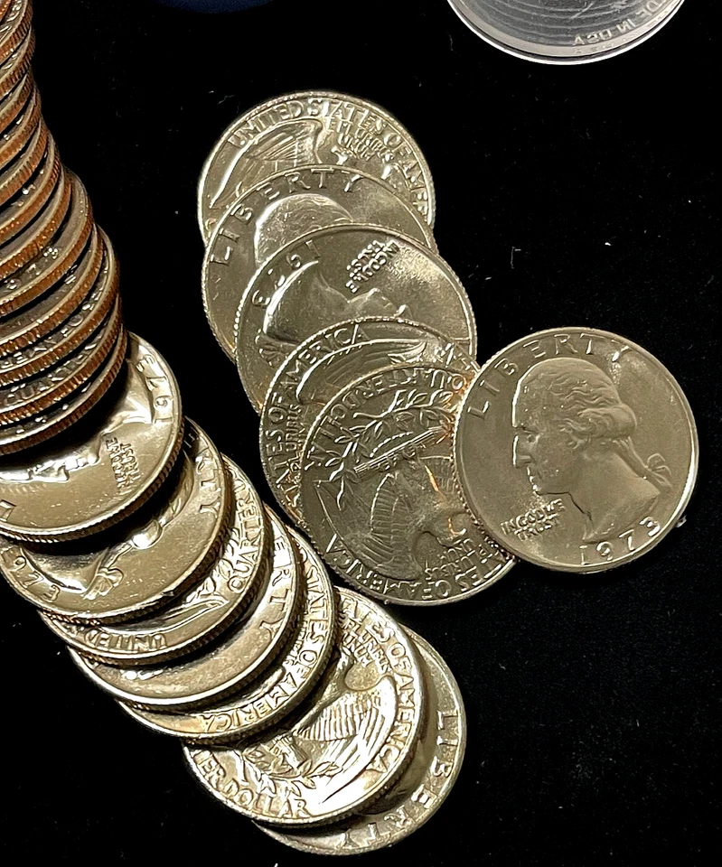 1973 P 25C UNCIRCULATED Washington Quarter Roll of 40 Coins-GEM! - Image 3 of 4