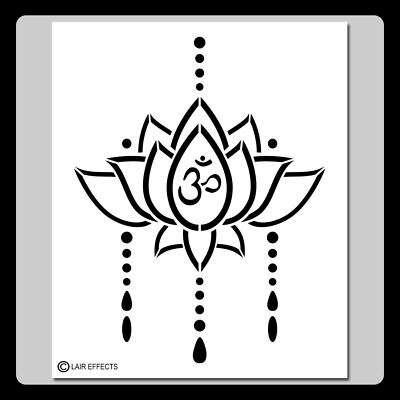 Hanging Decorative Lotus Flower craft STENCIL with Crown Chakra symbol/Zen/Yoga