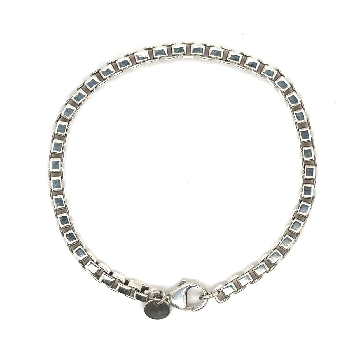 Tiffany Venetian Box Link Bracelet 925 Sterling Silver