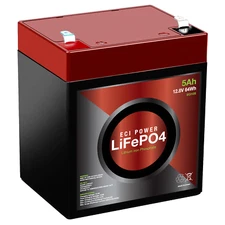 12V 5Ah Lithium LiFePO4 Deep Cycle Rechargeable Battery with Built-in BMS
