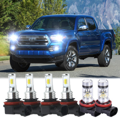 6x Combo LED Headlight Bulbs High Low Beam Fog Light for Toyota Tacoma 2016-2022