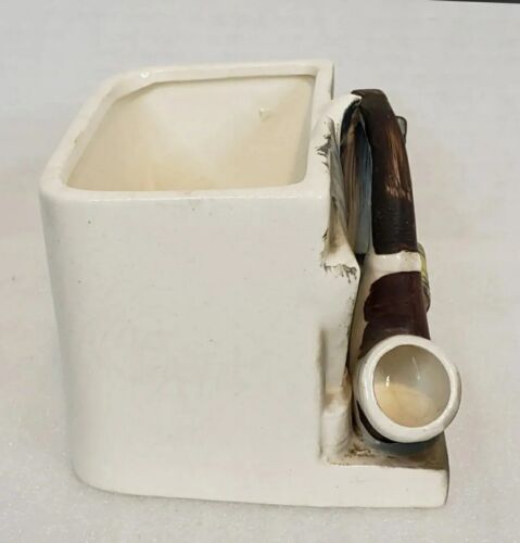 Vintage Napcoware Pflanzgefäß Pfeife Buch Uhr C6845 Japan - Bild 2 von 9