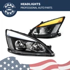 SEQUENTIAL HEADLIGHTS FOR 03-07 HONDA ACCORD SWITCHBACK LED DRL SIGNAL HEADLAMPS