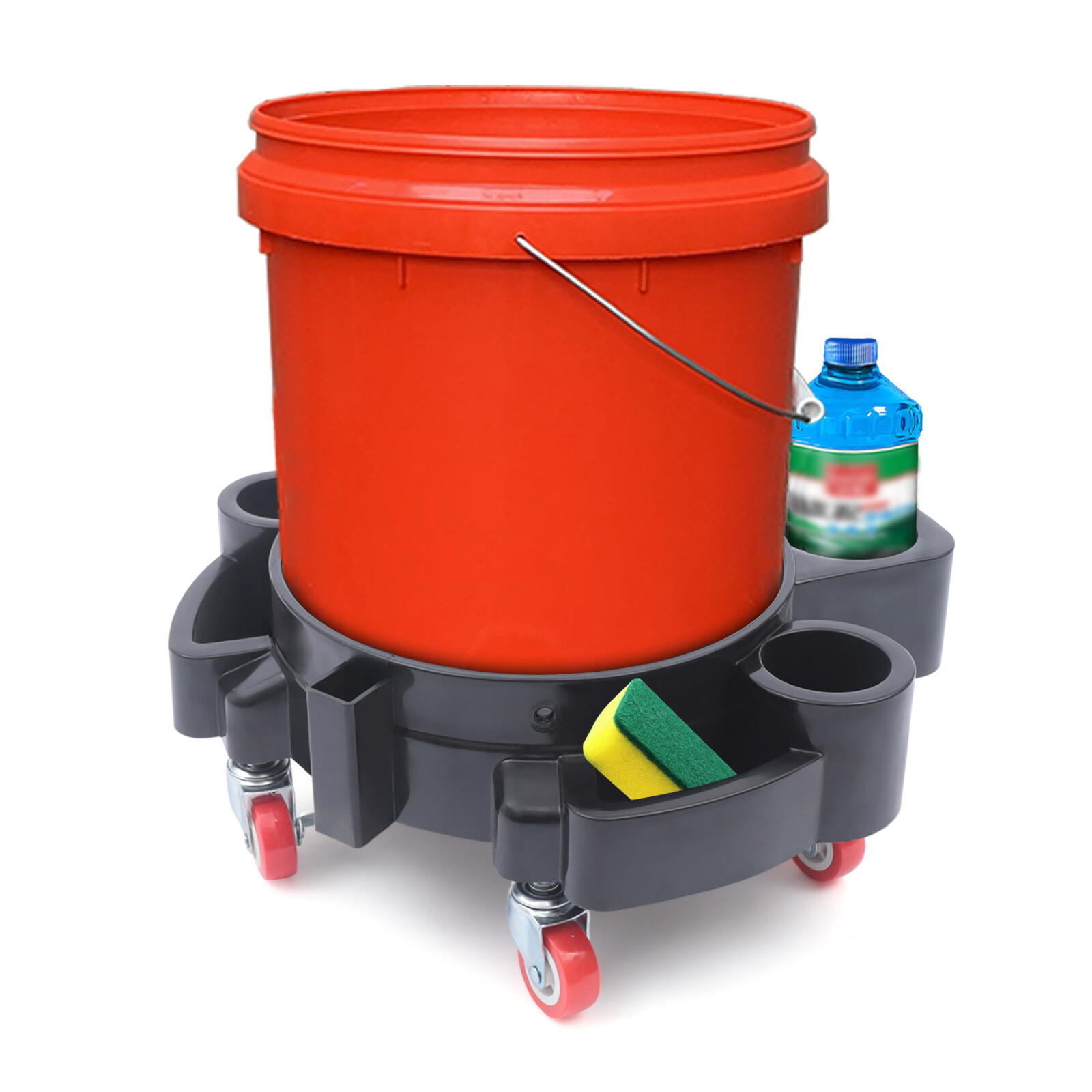 Heavy Duty Auto Drive Durable Bucket Dolly Mop Car Wash Drum Cart