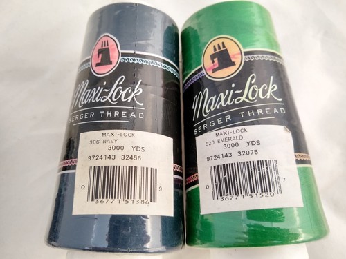 Maxi-Lock lot of 4 serger thread spools 3 Navy and 1 Emerald new sealed NIP - Picture 4 of 4