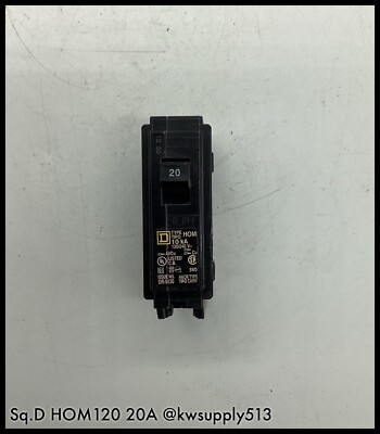HOM120~Square D HOM120 120/240 VAC 20 Amp Circuit Breaker~ 90 Day ...