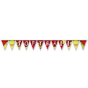 Softball Pennant Banner Decoration Game Night Banquet Birthday
