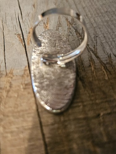 Green Enamel Ring Statement Cocktail Ring Adjustable Band - Picture 9 of 13