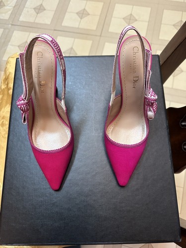 New Christian Dior J'adior Satin Slingback Pump Women's Pink 36 IT/6 US