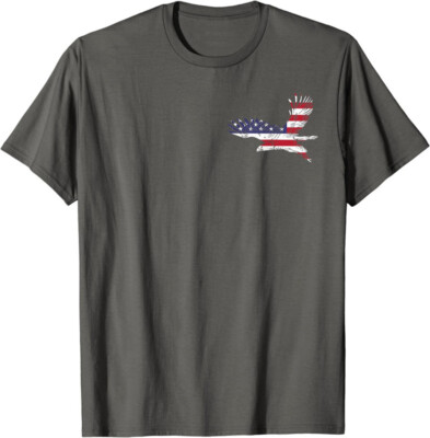 4th Of July Bald Eagle US Flag in Pocket Zone Unisex T-Shirt