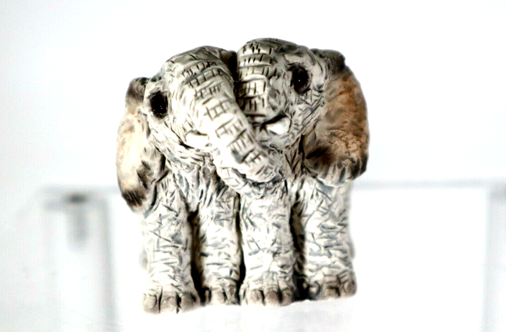 Stone Critter Littles Elephant Figure Twins 2