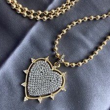 Gemelli Heart Thorn SparklingNecklace NWT 16