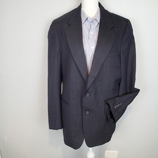 burberrys WOOL SUIT JACKET BLAZER navy blue stripes 42