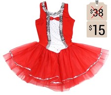 Girls' Tuxedo Inspired Tank Leotard Dance Costume Dress