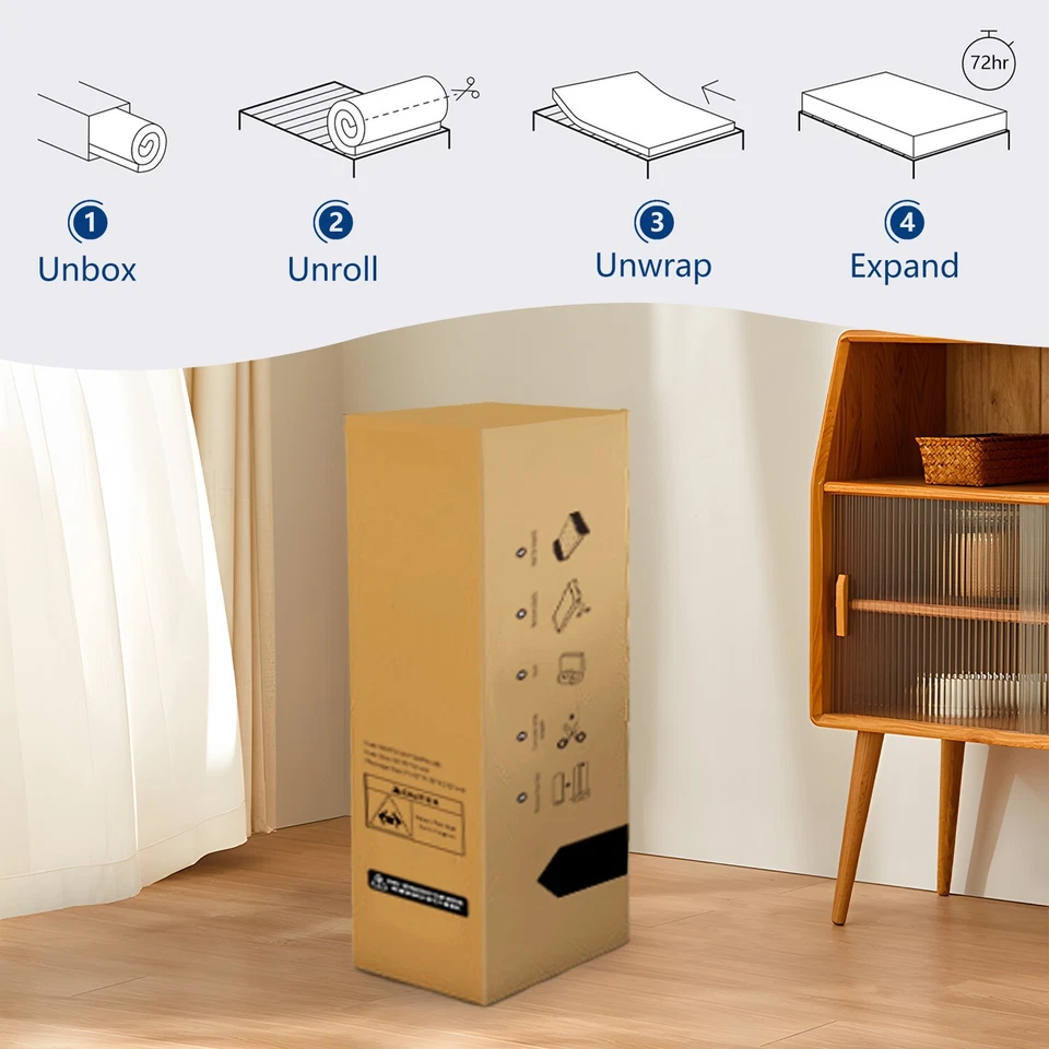 10"12"14" Hybrid Spring Mattress Twin Full Queen King Size Memory Foam in a Box - Image 3 of 3