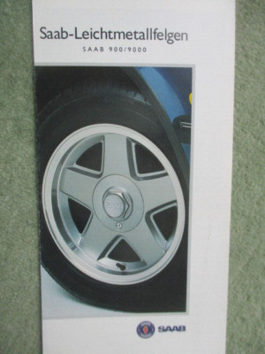 Saab 900 +9000 Leichtmetallfelgen Flyer Katalog 1992