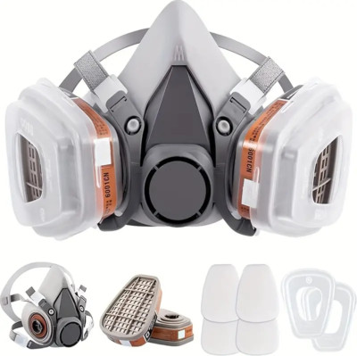 6200 Atemschutz Halbmaske Gasmaske Staubmaske Lackiermaske Mit Wechselfiltern DE