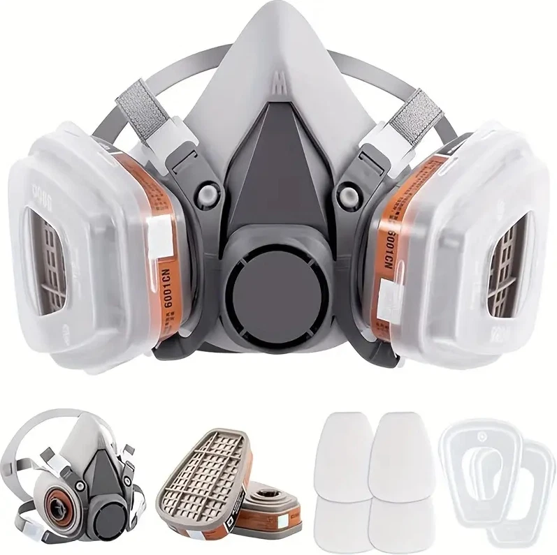 6200 Atemschutz Halbmaske Gasmaske Staubmaske Lackiermaske Mit Wechselfiltern DE - Bild 1 von 4