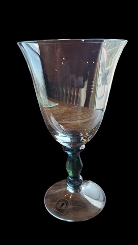 3 copas de cristal Turda vintage hechas en Rumania con tallos de vidrio iridiscente - Imagen 7 de 8
