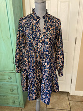 SHEIN, LONG SLEEVE, EMPIRE STYLE, V-NECK, RUFFLED SHORT DRESS, XS