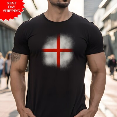 England St George Distressed Flagge T-Shirt bedruckt England Fußball Flagge Geschenk Top