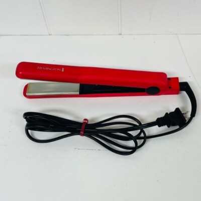 Remington 1  Flat Iron Hair Straightener With Ceramic Plates Model S-1302 Red