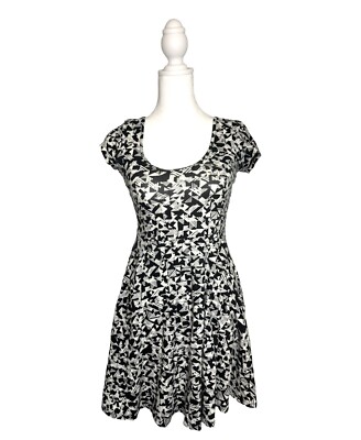 Aeropostale Graphic Graphite Black and White Geometric Fit & Flare Dress |  eBay