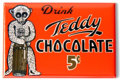 Chocolate Milk FRIDGE MAGNET teddy bear drink sign