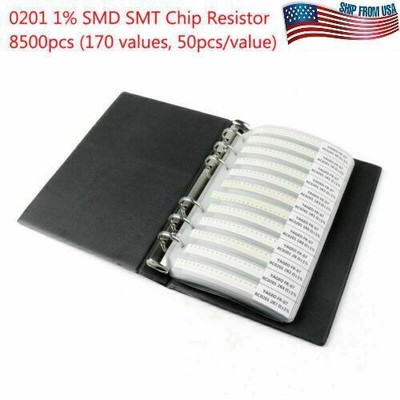 0201 0805 1206 0402 0603 1% SMD SMT Chip Resistor 170 Values Sample Book DIY YU