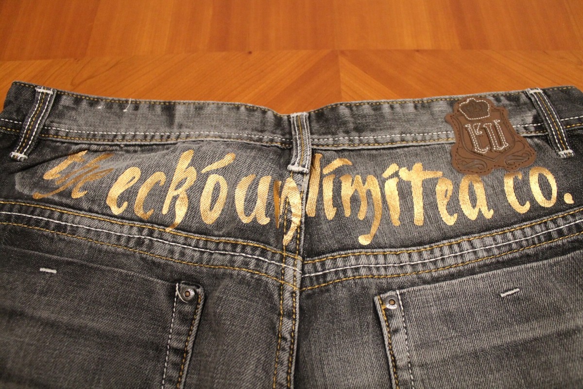 JEANS ECKO UNLTD Embroidered Jewell Special Design IF08
