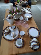 Hutschenreuther Kaffeeservice Kobaltblau mit Gold 