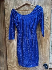 My Michelle Womens/Juniors Blue Sequined Dress Size 5