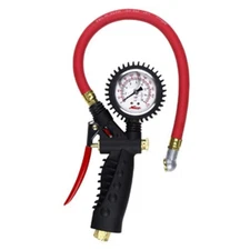 Pro Analog Pistol Grip230PSI Inflator Gauge Ball Foot Chuck