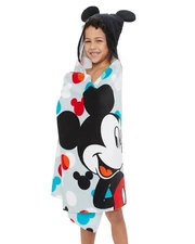New Adorable Disney's Mickey Mouse Kids Hooded Bath Beach Pool Towel NWT