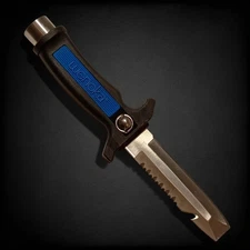 Wenoka Seaquest Blackie Collins Dive Knife 420 SS W/Sheath & Straps. Made In USA