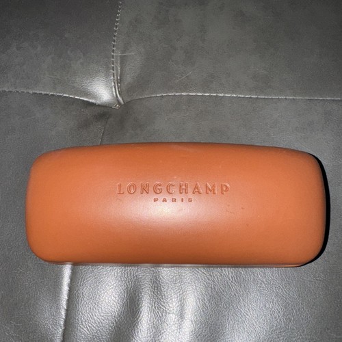 Longchamp Paris Brillenetui braun Kunstleder Hartschale