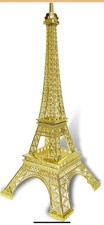 Statue Tour Eiffel 10" décor alliage repas couleur or Paris France