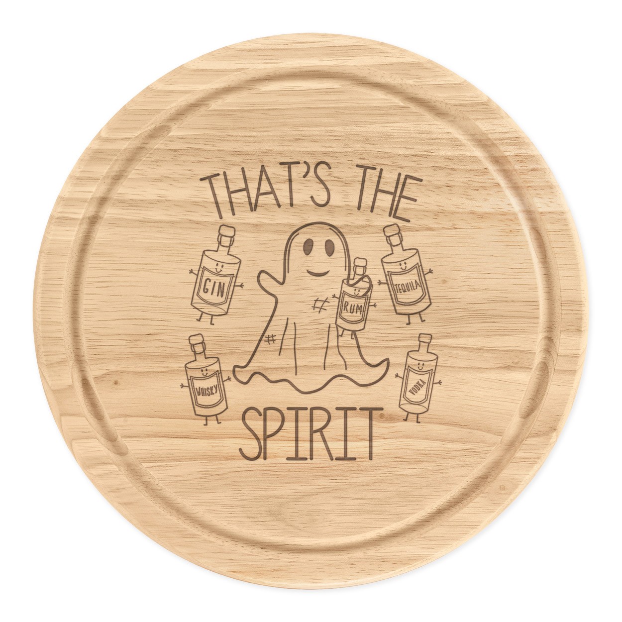 That's The Spirit Ghost Halloween Round Chopping Cheese Board Ghost Pumpkin