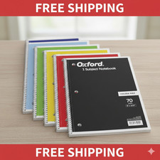 Oxford Spiral Notebook 6 Pack, 1 Subject, College Ruled Paper, 8 x 10-1/2 Inch,