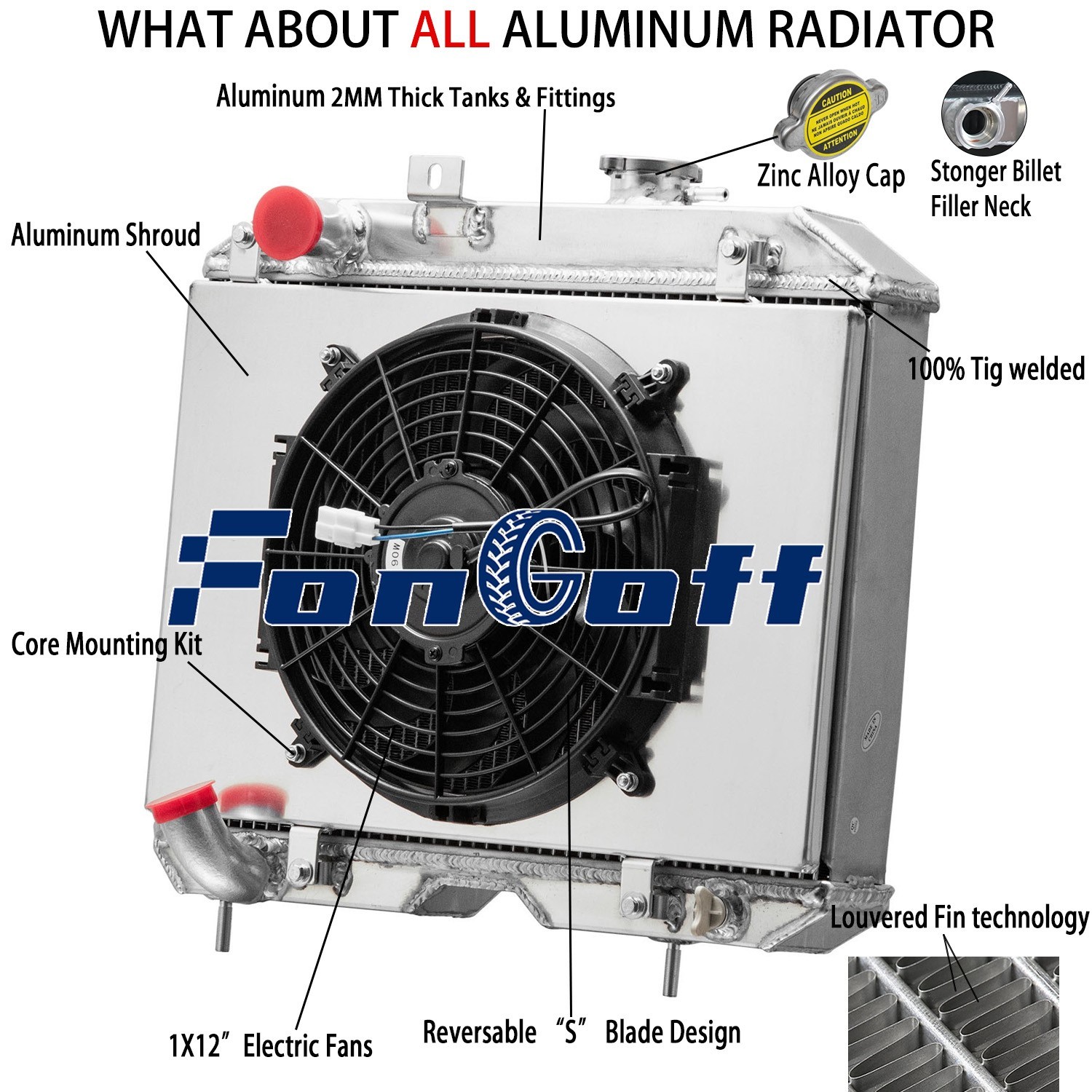 3-Core Radiator+Shroud Fan Fits 1941-1952 Jeep Willys MB/CJ-2A/M38/Ford GPW NEW