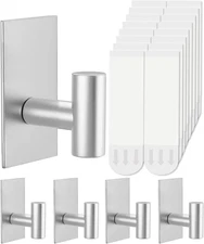 5 Pcs Towel Hooks Heavy Duty for Hanging，Adhesive Wall Hooks with Removable Stri