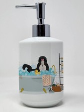 Black and White Shih Tzu Ceramic Soap Dispenser Hand Soap Dispenser Pump