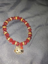 Hello Kitty Stretch Bracelet With Rhinestone Charm