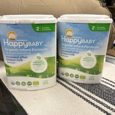 2 X Happy Baby Organic Infant Formula Stage 1, 0 12 Months, Milk Based, Exp 7/26