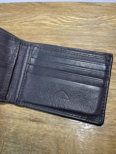Alpine Swiss men's dark brown leather bi-fold wallet - Picture 2 of 12