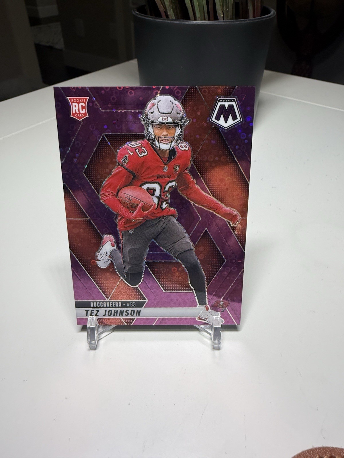 2025 Panini Mosaic - Tez Johnson - Purple No Huddle RC #316 - Buccaneers 48/50